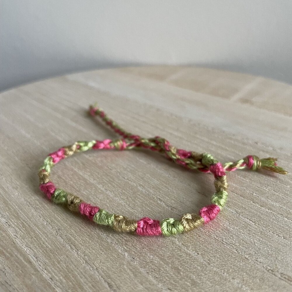 Maud Bracelet, anklet, trendy, comfortable, tie, embroidery thread, woven, gift,